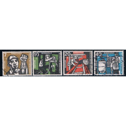 Germany B356-59 Used set Miners 1957 CV 21.00 (GI0679P199)