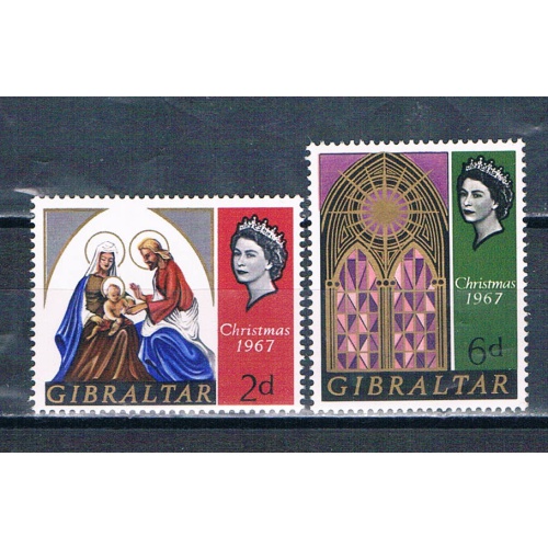 Gibraltar 203-04 Unused set Christmas 1967 (G0710)+