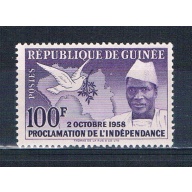 Guinea 174 Unused Map Dove and President 1959 CV 3.50 (MV0326)