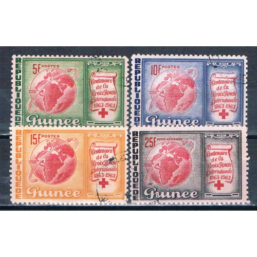 Guinea 309-11;C50 Used set Globe Satellite 1963 CV 1.00 (G0721)