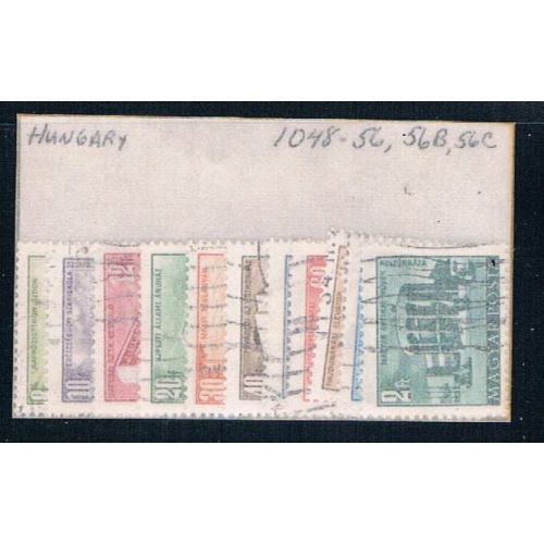 Hungary 1048- Used Buildings Scott numbers shown CV 2.75 1953 (H0074)