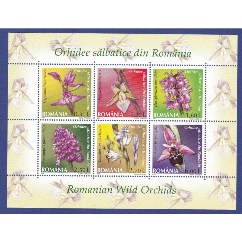 Romania Orchids flowers minisheet 2007