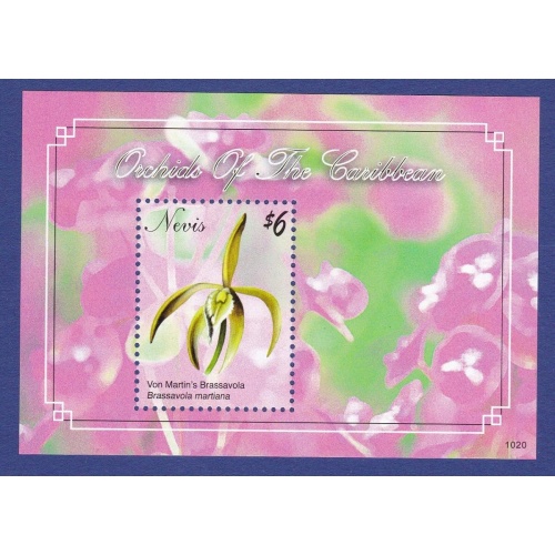 Nevis Orchids flowers minisheet 2010