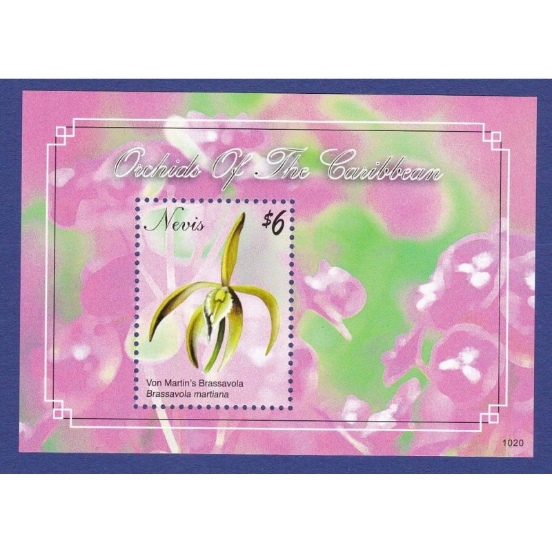 Nevis Orchids flowers minisheet 2010
