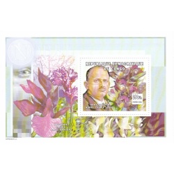 Congo-Kinshasa 2002 orchids and Nobel Laurates 4 blocks