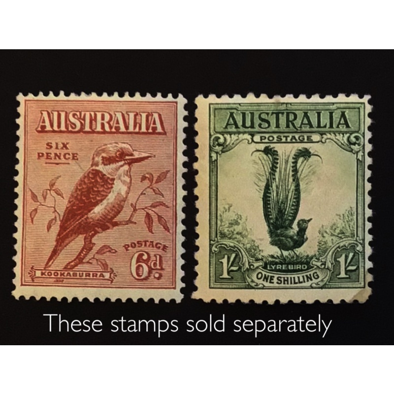 Australian 1932 Lyrebird Stamp 1/ | Pre-Decimal |  Large Format | MH