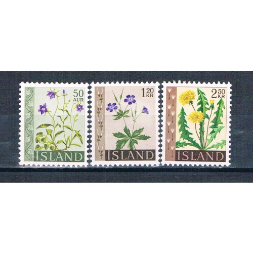 Iceland 329-31 Unused Flowers 1960 (I0852)+