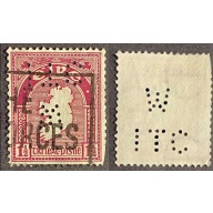 Ireland Scott 108, perfin, WITC, used, fine