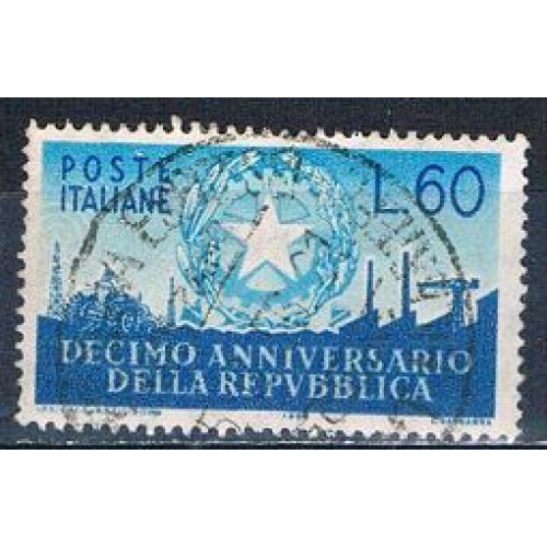 Italy 712 Used Aniversary of Republic 1956 CV 5.50 (MV0280)