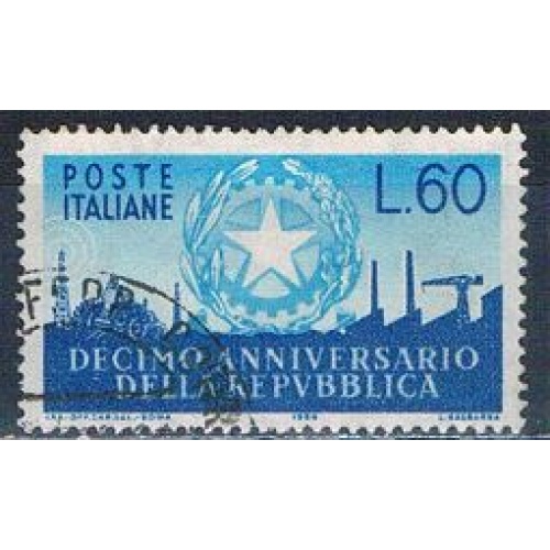 Italy 712 Used Aniversary of Republic 1956 CV 5.50 (MV0281)