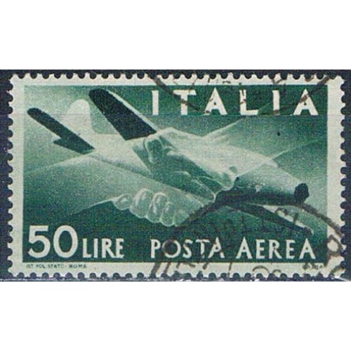 Italy C113 Used Plane clasped hands 1945 CV 20.00 (I0834)