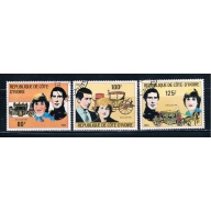 Ivory Coast 593-95 Used Set Royal Wedding 1981 (I0782)