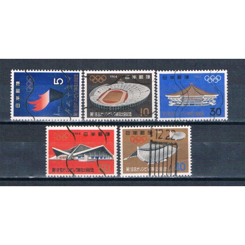 Japan 821-25 Used set Olympics stock photo 1964 CV 1.25 (J0184)+