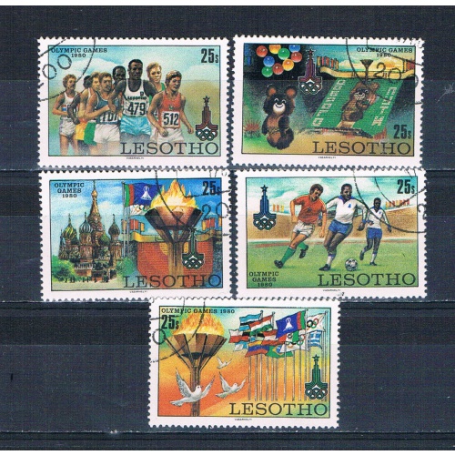 Lesotho 291-95 Used set Olympics 1980 CV 1.75 (MV0139)+