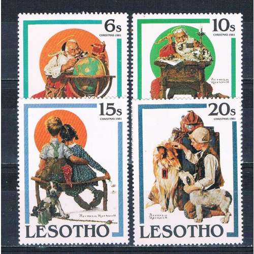Lesotho 344-47 Unused Norman Rockwell Christmas 1981 CV 1.10 (L0704)