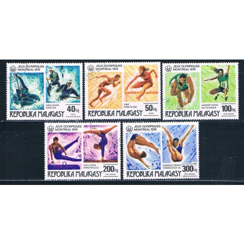 Malagasy 453-44;C153-55 Used set Olympics 1976 CV 2.30 (HV0169)+