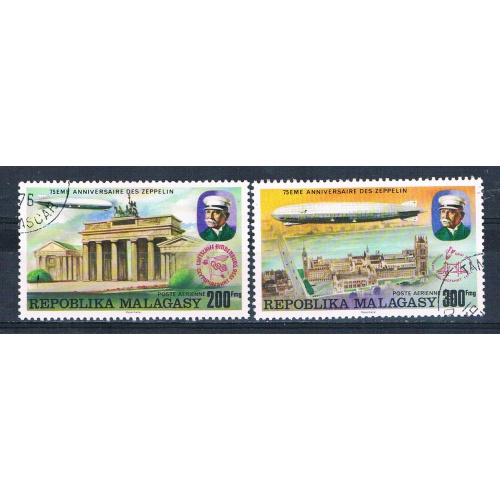 Malagasy C158-59 Used set Zeppelins 1976 CV 1.50 (MV0046)