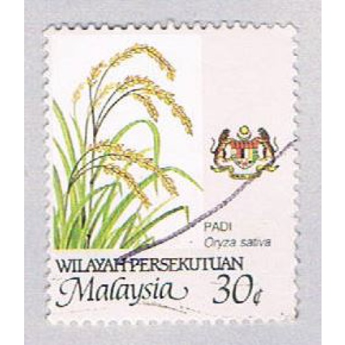 Malaysia Wilayah Persekutuan 7 Used Padi Flower (BP24919)