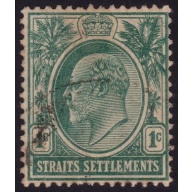 STRAITS SETTLEMENTS 1904 KE7 1c Sc#109 USED @N371