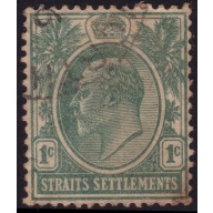 STRAITS SETTLEMENTS 1904 KE7 1c Sc#109 USED @N373