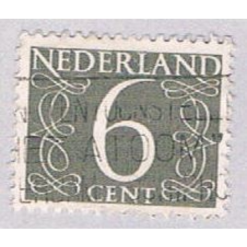 Netherlands 343 Used Numeral 6 1953 (BP3342)