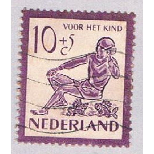 Netherlands B222 Used Boy and fish 1950 (BP3323)