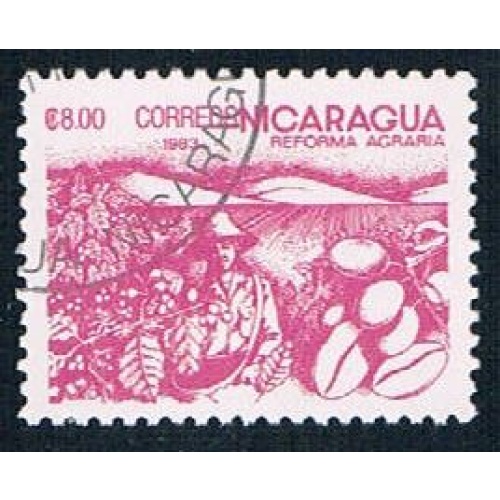 Nicaragua 1304 Used Coffee beans ul 1983 (N0623)+
