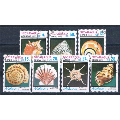Nicaragua 1719-25 Used set Shells 1988 CV 2.05 (N0713)+