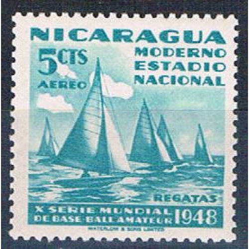 Nicaragua C300 MLH Sailboats 1949 (N0631)+