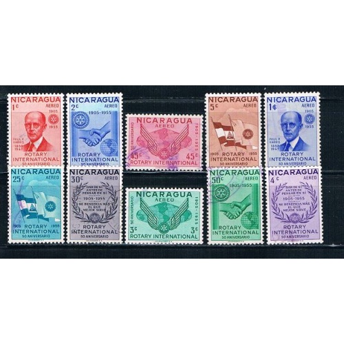 Nicaragua C353-62 Used set Rotary International CV 2.25 (N0351)