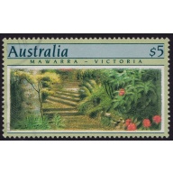 AUSTRALIA 1989 Botanical Gardens $5 P14 Sc#1133 USED @O286