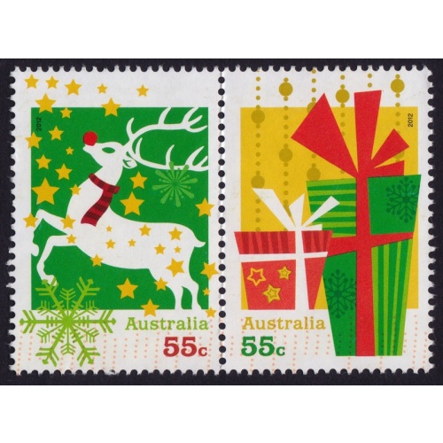 AUSTRALIA 2012 Christmas 55c x2 Sc#3807-3808 USED @O431