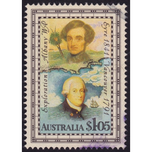AUSTRALIA 1991 Explorers Eyre/Vancouver $1.05 Sc#1226 USED @O490
