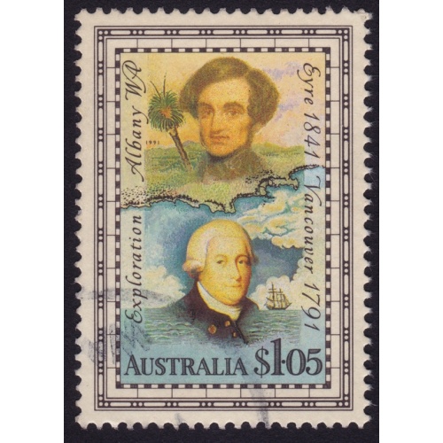 AUSTRALIA 1991 Explorers Eyre/Vancouver $1.05 Sc#1226 USED @O491