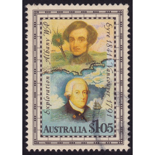 AUSTRALIA 1991 Explorers Eyre/Vancouver $1.05 Sc#1226 USED @O492