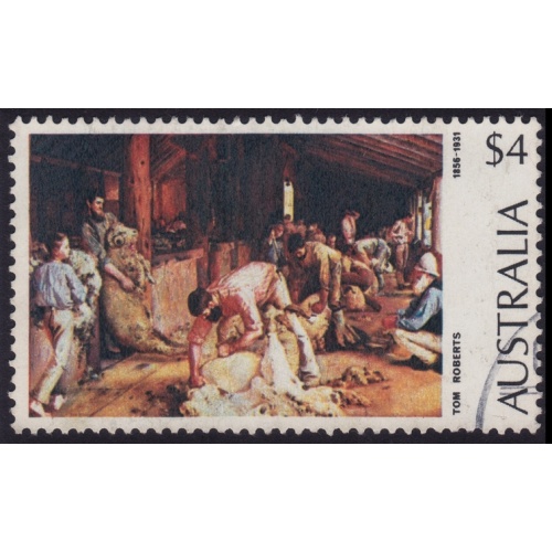 AUSTRALIA 1974 Painting Shearing $4 Sc#576 USED @O507