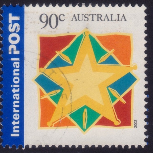 AUSTRALIA 2003 90c Christmas Star International Sc#2184 USED @O536