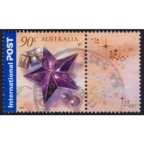 AUSTRALIA 2002 Christmas 90c Sc#2074 USED @O544