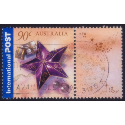 AUSTRALIA 2002 Christmas 90c Sc#2074 USED @O545