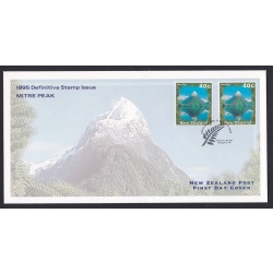New Zealand: 1995 Scenery - Mitre Peak. Two x 40c Stamps on FDC. Ref: P0516