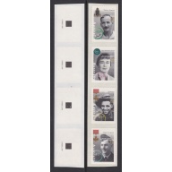 Australia: 1995. Personalities From WWII. Strip 4 Peel-n-Stick Stamps. P0535