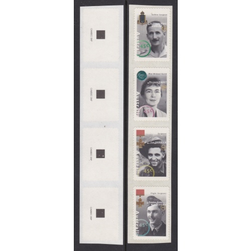 Australia: 1995. Personalities From WWII. Strip 4 Peel-n-Stick Stamps. P0535