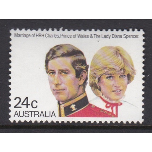 Australia: 1981 Marriage Prince Charles & Diana Spencer MNH 24c Stamp Ref: P0545