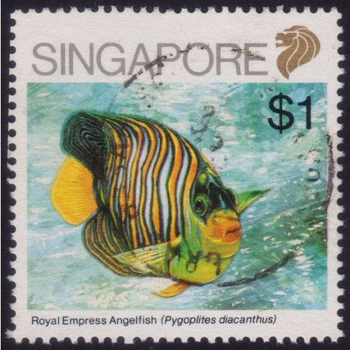 SINGAPORE 1989 Fish Royal Empress Angelfish Sc#511 USED @P1150