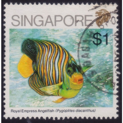 SINGAPORE 1989 Fish Royal Empress Angelfish Sc#511 USED @P1151