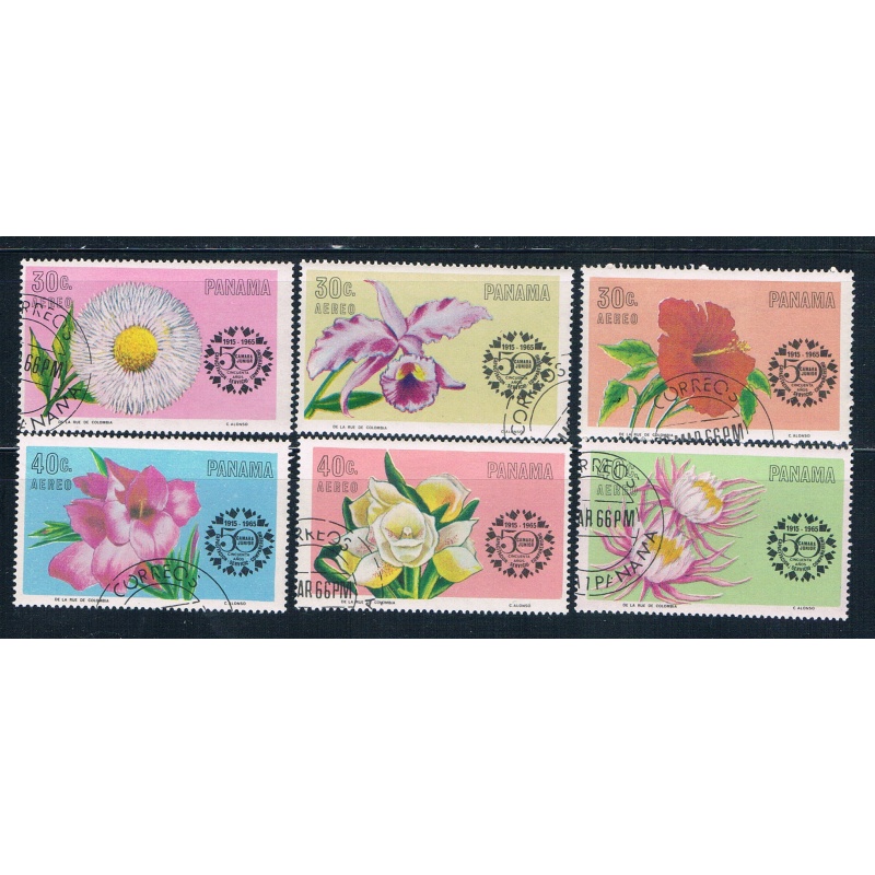 Panama C343-48 Used set Flowers 1966 CV 2.10 (P0321)+