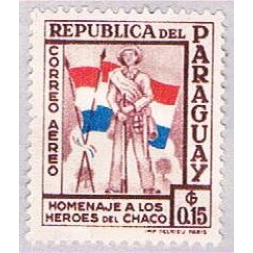 Paraguay C234 MLH Soldier and flags 1957 (BP30811)