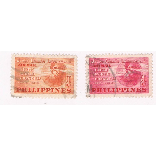 Philippines C68-69 Used set World Congress 1950 CV 1.10 (P0315)