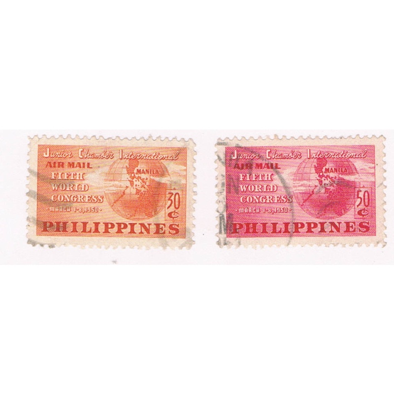 Philippines C68-69 Used set World Congress 1950 CV 1.10 (P0315)