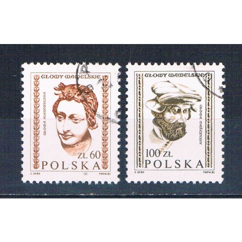 Poland 2536-37 Used set Carved heads 1982 (P0320)+